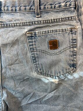 Vintage 90’s Carhartt Men’s Light Wash Distressed Denim Jeans